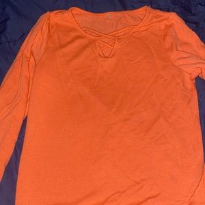 pink/orange long sleeve shirt size 7/8 (no refunds)
